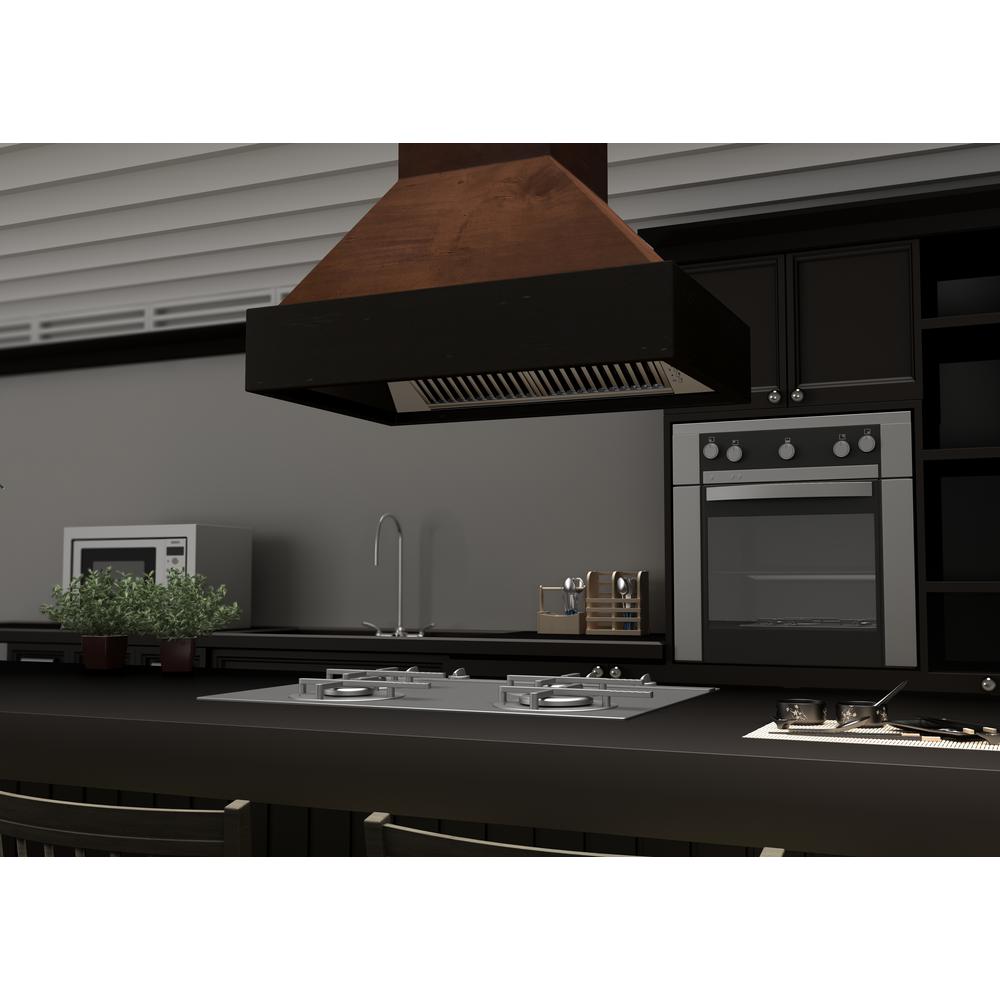 Wooden Wall Mount Range Hood in Antigua and Walnut - Includes Motor  ZLINE 36 in.