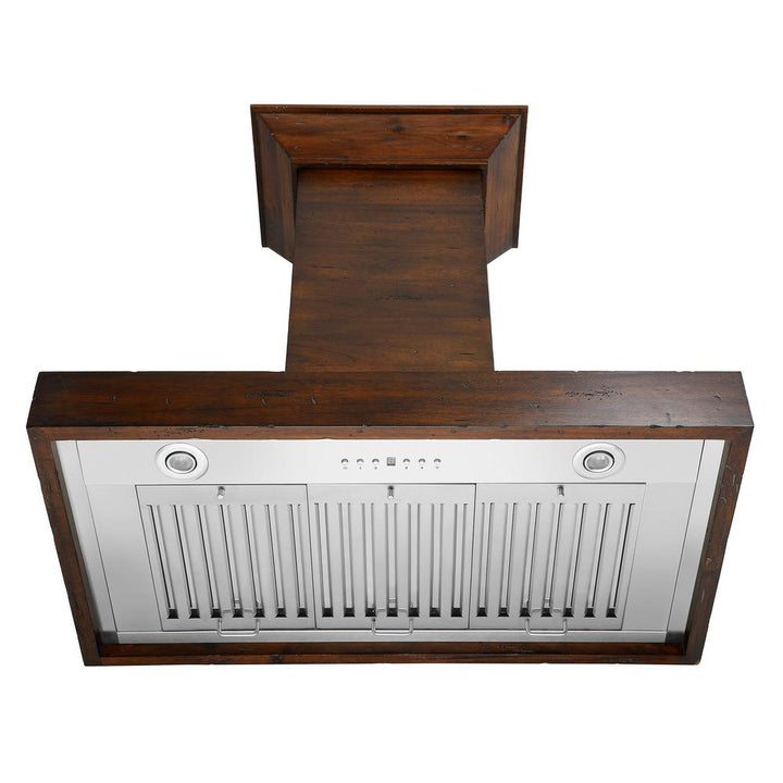 Wooden Wall Mount Range Hood in Walnut - Includes Remote Motor  ZLINE 36 in.