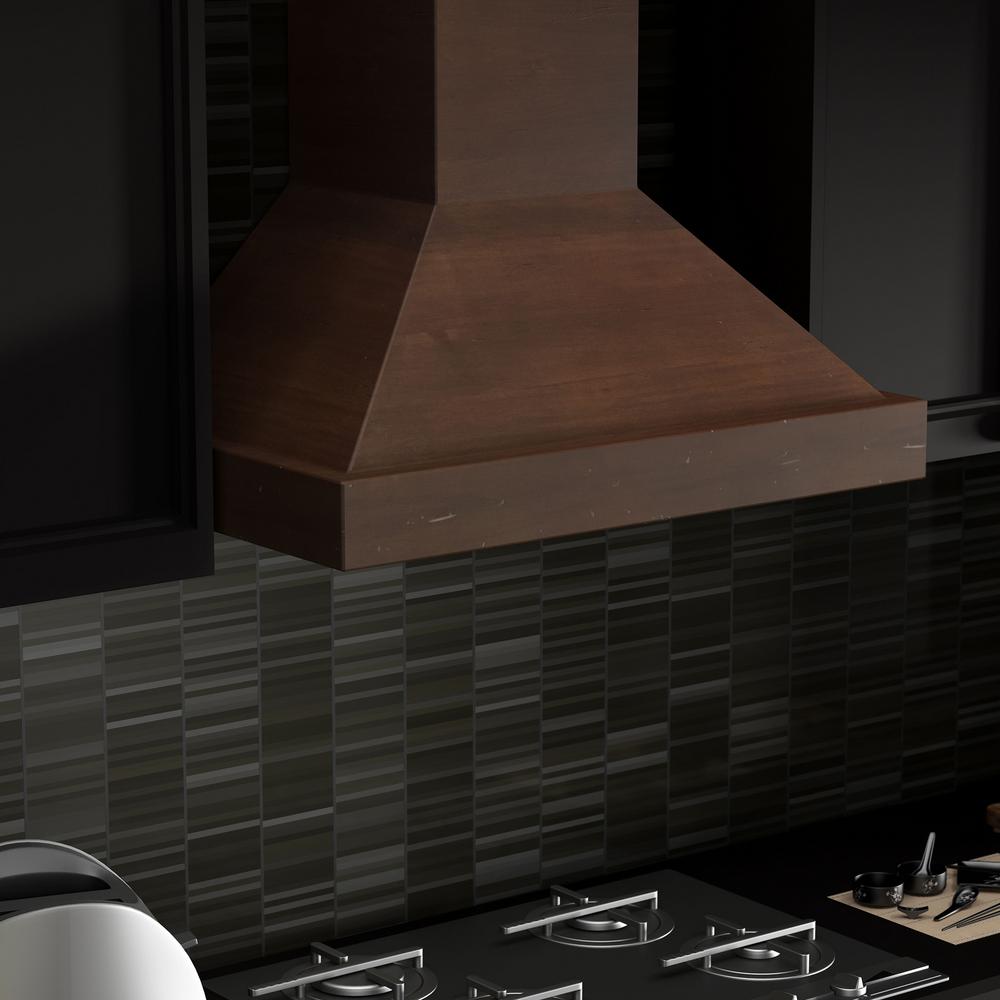 Wooden Wall Mount Range Hood in Walnut - Includes Remote Motor  ZLINE 48 in.
