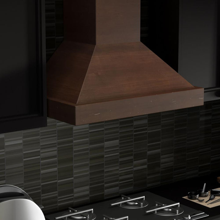 Wooden Wall Mount Range Hood in Walnut - Includes Remote Motor  ZLINE 48 in.
