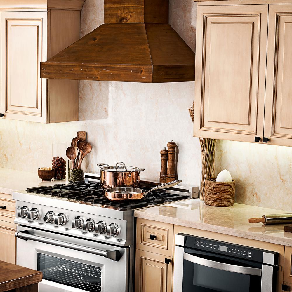 Wooden Wall Mount Range Hood in Walnut - Includes Remote Motor  ZLINE 30 in.