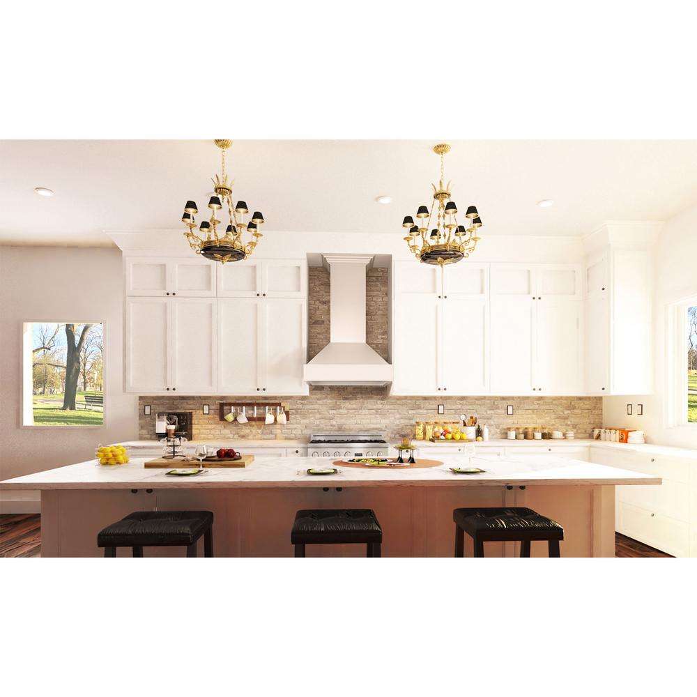 Wooden Wall Mount Range Hood in White - Includes Remote Motor  ZLINE 30 in.