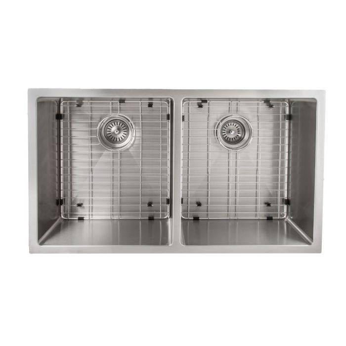 ZLINE 33 in. Anton Undermount Double Bowl Stainless Steel Kitchen Sink with Bottom Grid, SR50D-33