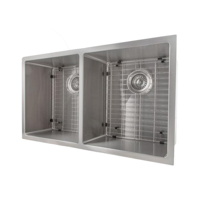 ZLINE 33 in. Anton Undermount Double Bowl Stainless Steel Kitchen Sink with Bottom Grid, SR50D-33