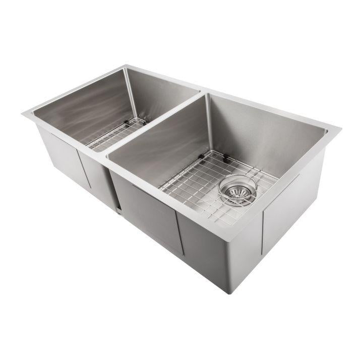 ZLINE 36 in. Anton Undermount Double Bowl Stainless Steel Kitchen Sink with Bottom Grid, SR50D-36