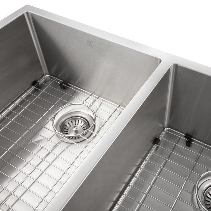 ZLINE 36 in. Anton Undermount Double Bowl Stainless Steel Kitchen Sink with Bottom Grid, SR50D-36