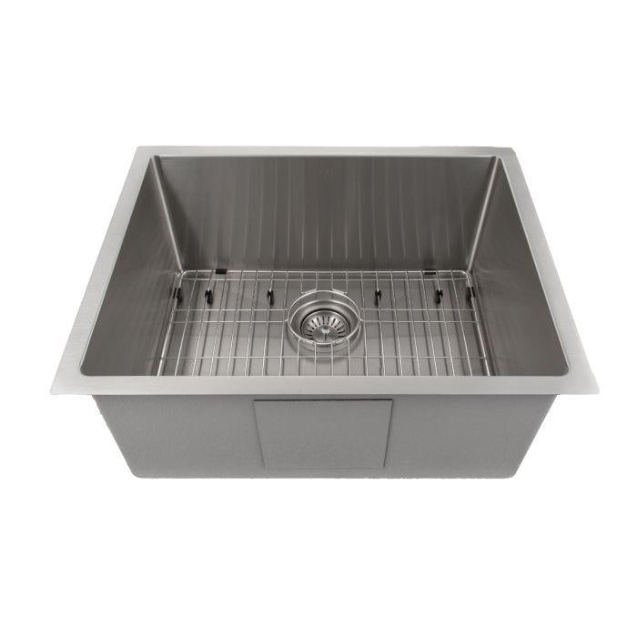 ZLINE 23 in. Meribel Undermount Single Bowl Stainless Steel Kitchen Sink with Bottom Grid, SRS-23