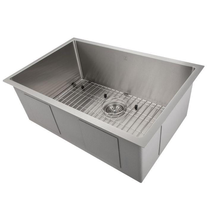 ZLINE 27 in. Meribel Undermount Single Bowl Stainless Steel Kitchen Sink with Bottom Grid, SRS-27