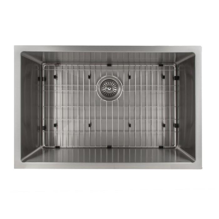 ZLINE 27 in. Meribel Undermount Single Bowl Stainless Steel Kitchen Sink with Bottom Grid, SRS-27