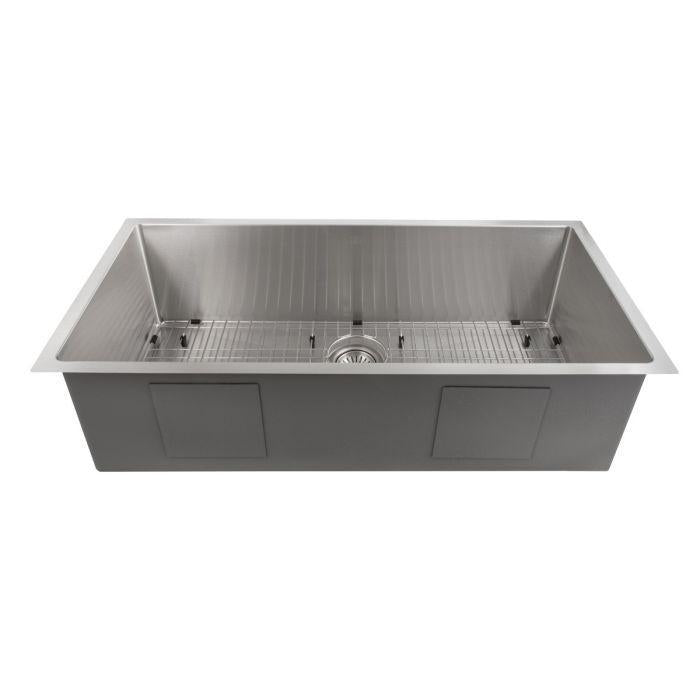 ZLINE 33 in. Meribel Undermount Single Bowl Stainless Steel Kitchen Sink with Bottom Grid, SRS-33