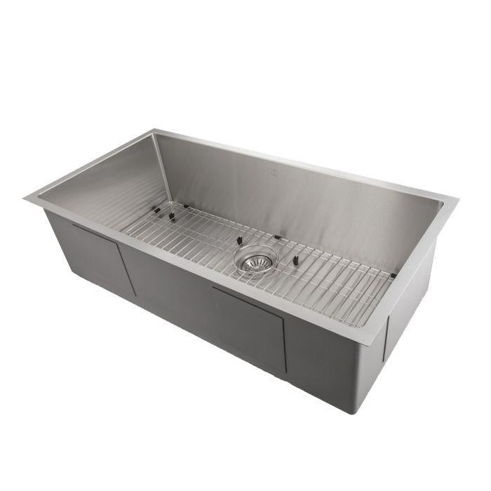 ZLINE 33 in. Meribel Undermount Single Bowl Stainless Steel Kitchen Sink with Bottom Grid, SRS-33