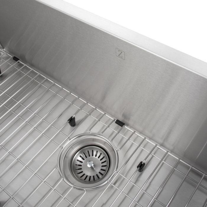 ZLINE 33 in. Meribel Undermount Single Bowl Stainless Steel Kitchen Sink with Bottom Grid, SRS-33