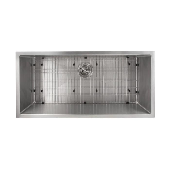 ZLINE 33 in. Meribel Undermount Single Bowl Stainless Steel Kitchen Sink with Bottom Grid, SRS-33