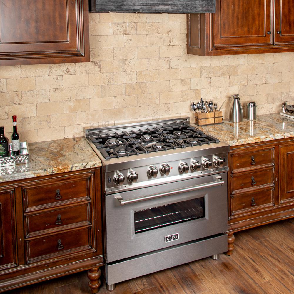 Professional Gas on Gas Range in Stainless Steel with Snow Stainless Door (RG-SN-36) ZLINE 36 in.