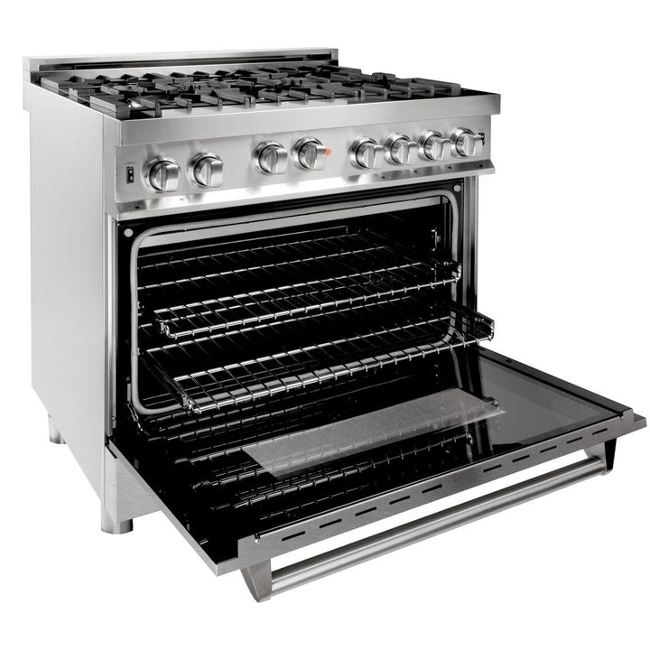 Professional Gas on Gas Range in Stainless Steel with Snow Stainless Door (RG-SN-36) ZLINE 36 in.