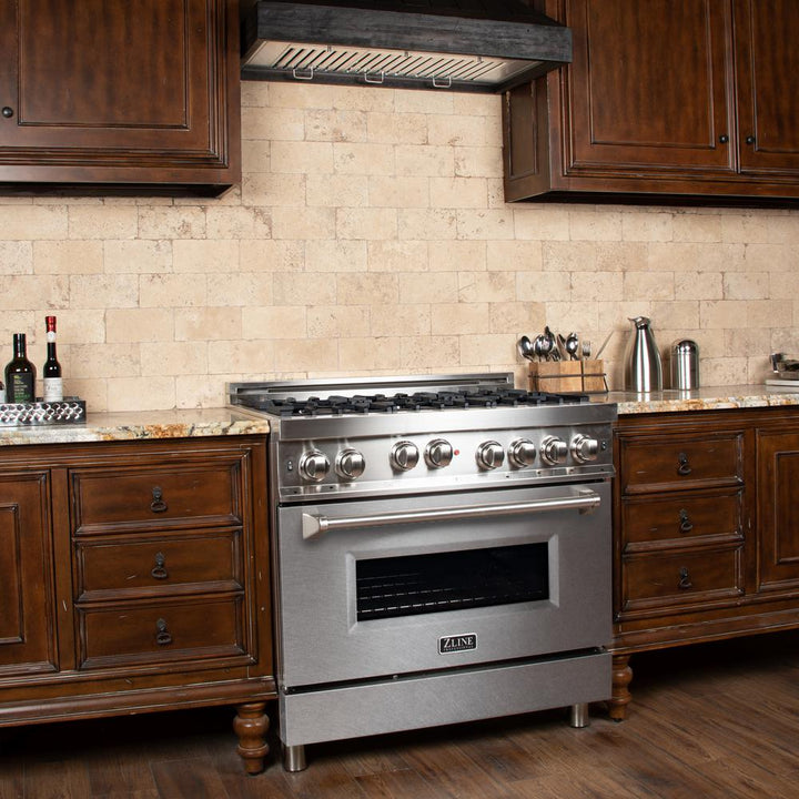Professional Gas on Gas Range in Stainless Steel with Snow Stainless Door (RG-SN-36) ZLINE 36 in.