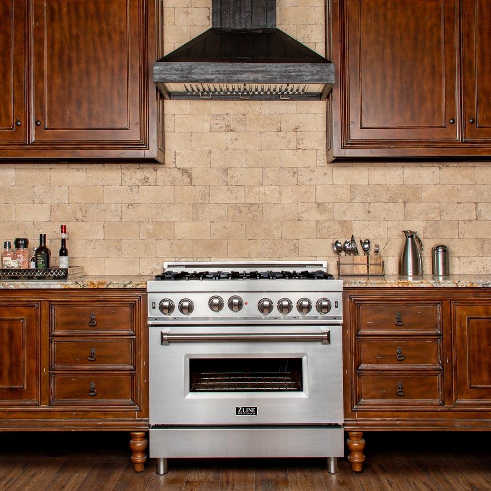 Professional 4.6 cu. ft. 6 Gas on Gas Range in Stainless Steel (RG36) ZLINE 36 in.