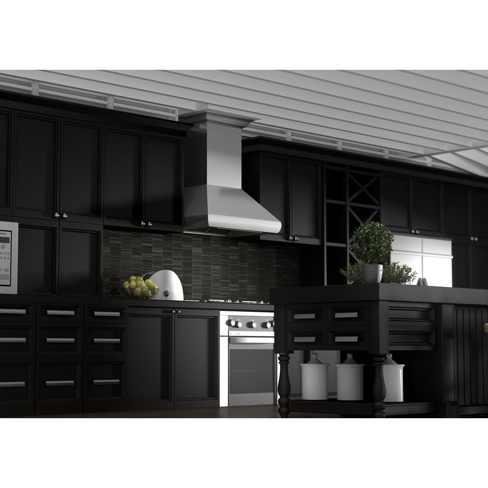 Professional Wall Mount Range Hood in Stainless Steel with Crown Molding (587CRN-36)  ZLINE 36 in.