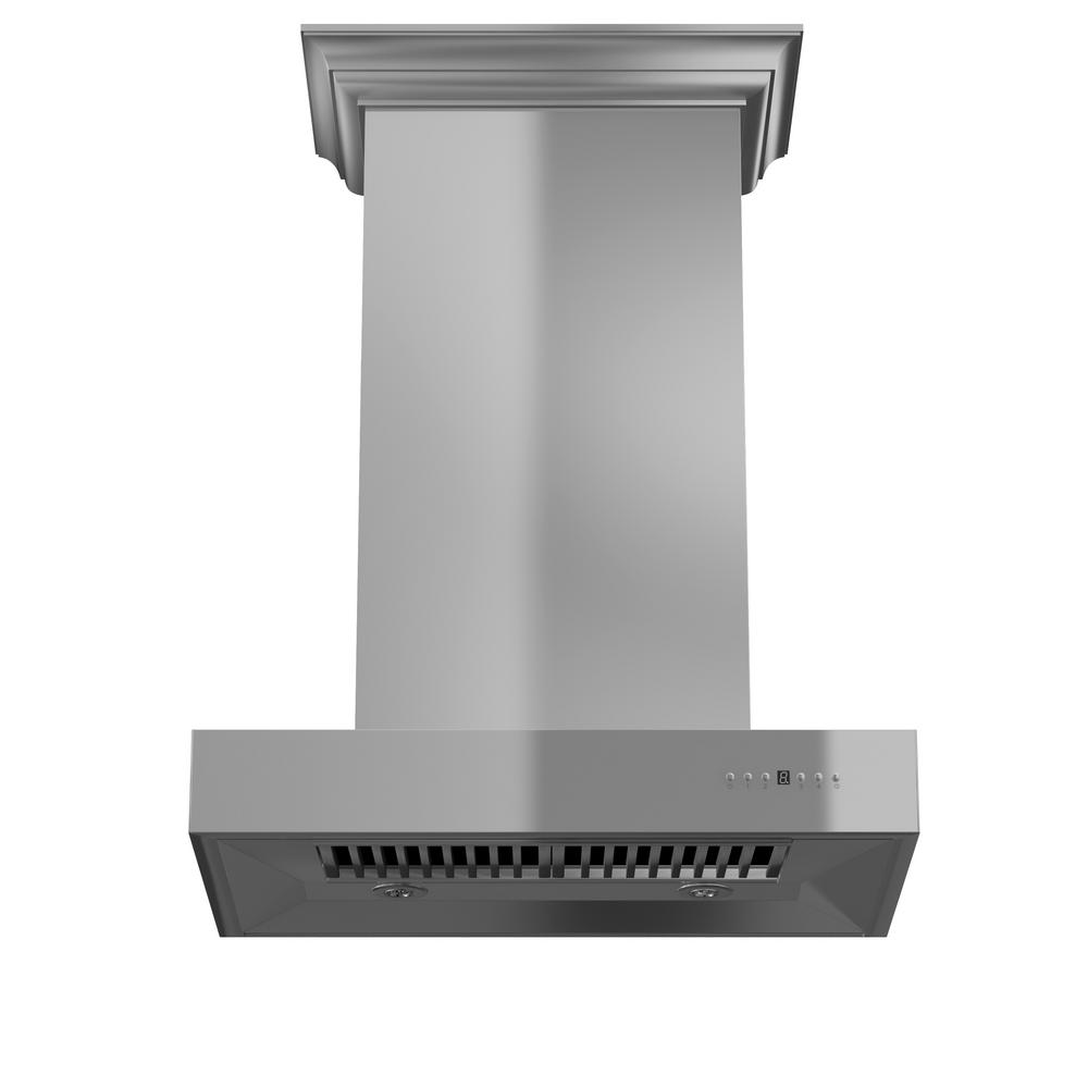 Professional Wall Mount Range Hood in Stainless Steel with Crown Molding (KECOMCRN-30)  ZLINE 30 in.
