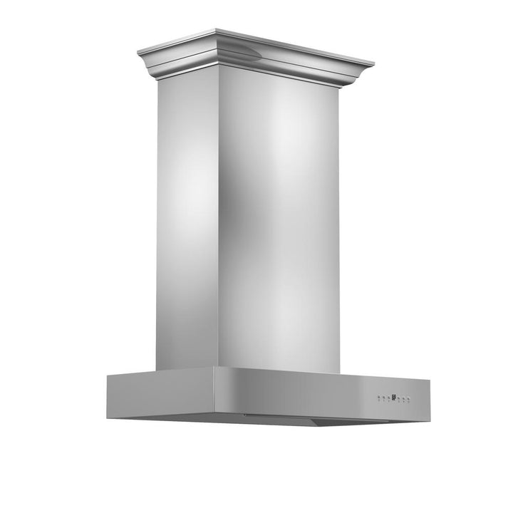 Professional Wall Mount Range Hood in Stainless Steel with Crown Molding (KECOMCRN-30)  ZLINE 30 in.