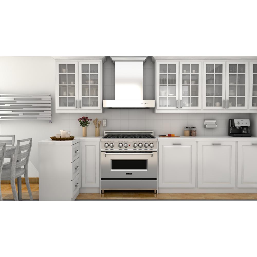 Professional Wall Mount Range Hood in Stainless Steel with Crown Molding (KECOMCRN-30)  ZLINE 30 in.