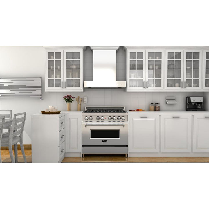Professional Wall Mount Range Hood in Stainless Steel with Crown Molding (KECOMCRN-30)  ZLINE 30 in.