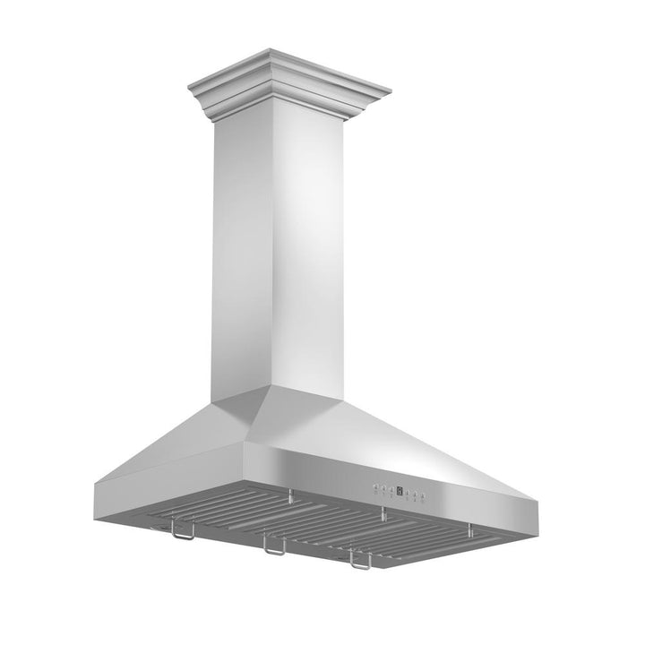 Wall Mount Range Hood in Stainless Steel with Crown Molding (KL3CRN-36)  ZLINE 36 in.