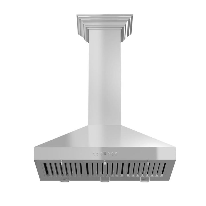 Wall Mount Range Hood in Stainless Steel with Crown Molding (KL3CRN-42)  ZLINE 42 in.