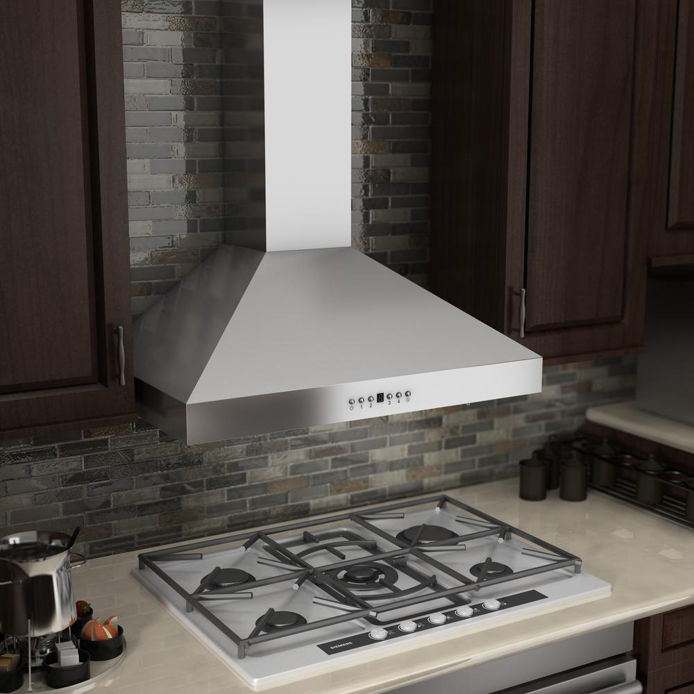 Wall Mount Range Hood in Stainless Steel with Crown Molding (KL3CRN-42)  ZLINE 42 in.