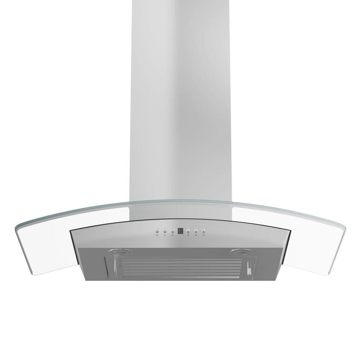 Wall Mount Range Hood in Stainless Steel &amp; Glass with Crown Molding (KZCRN-36)  ZLINE 36 in.