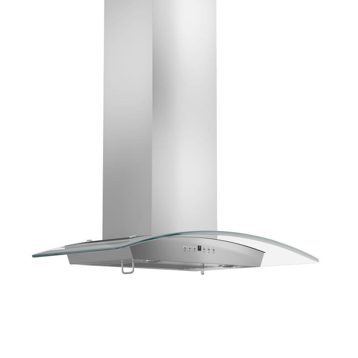 Wall Mount Range Hood in Stainless Steel &amp; Glass with Crown Molding (KZCRN-36)  ZLINE 36 in.