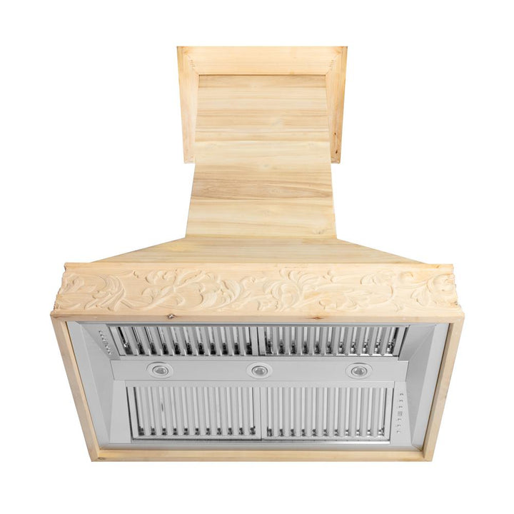 Unfinished Wooden Island Mount Range Hood - Includes Motor (9373UF-36)  ZLINE 36 in.