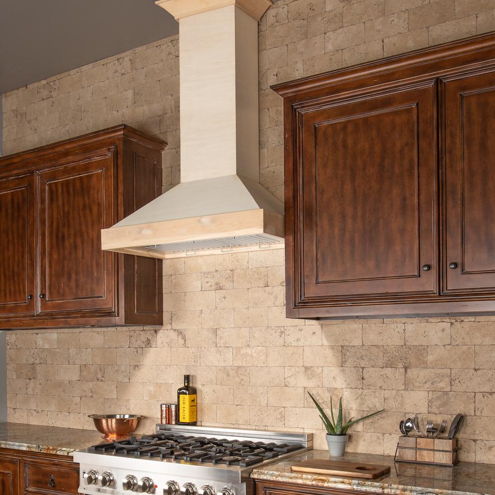 Unfinished Wooden Wall Mount Range Hood - Includes Motor  ZLINE 30 in.