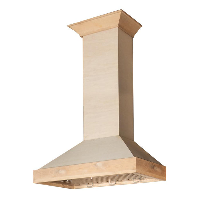 Unfinished Wooden Wall Mount Range Hood - Includes Remote Motor  ZLINE 30 in.
