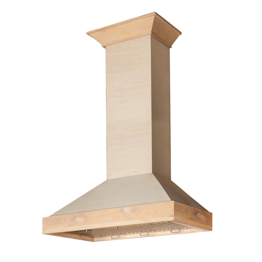 Unfinished Wooden Wall Mount Range Hood - Includes Remote Motor  ZLINE 30 in.