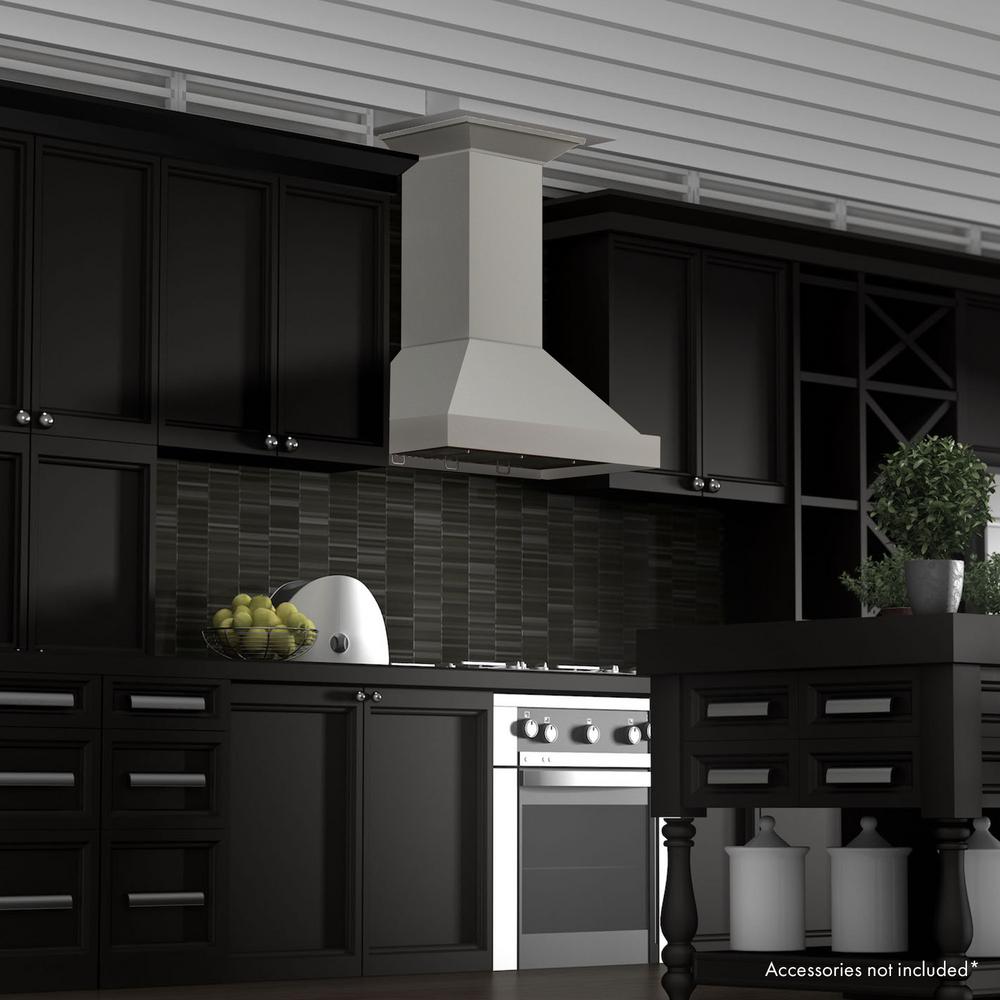 Wooden Wall Mount Range Hood in Gray - Includes Motor  ZLINE 36 in.