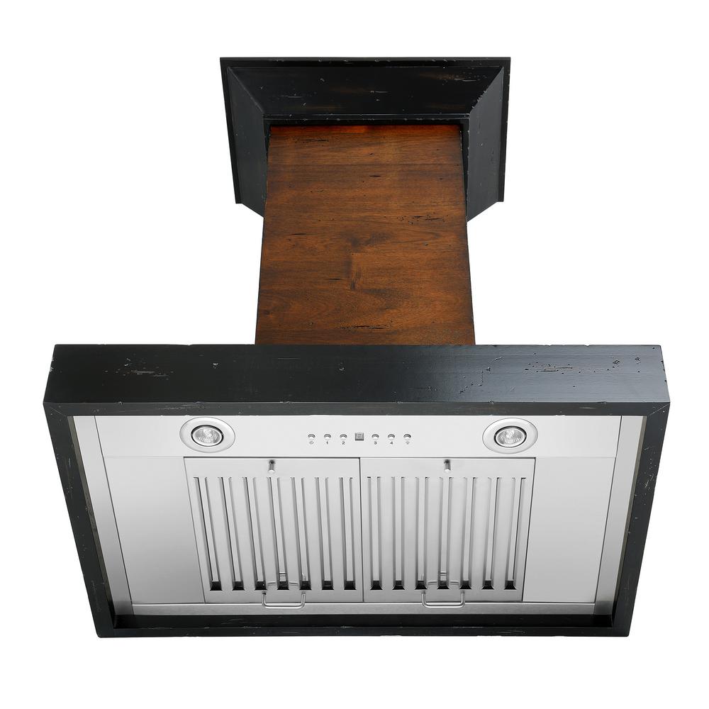 Wooden Wall Mount Range Hood in Antigua and Walnut - Includes Motor  ZLINE 30 in.