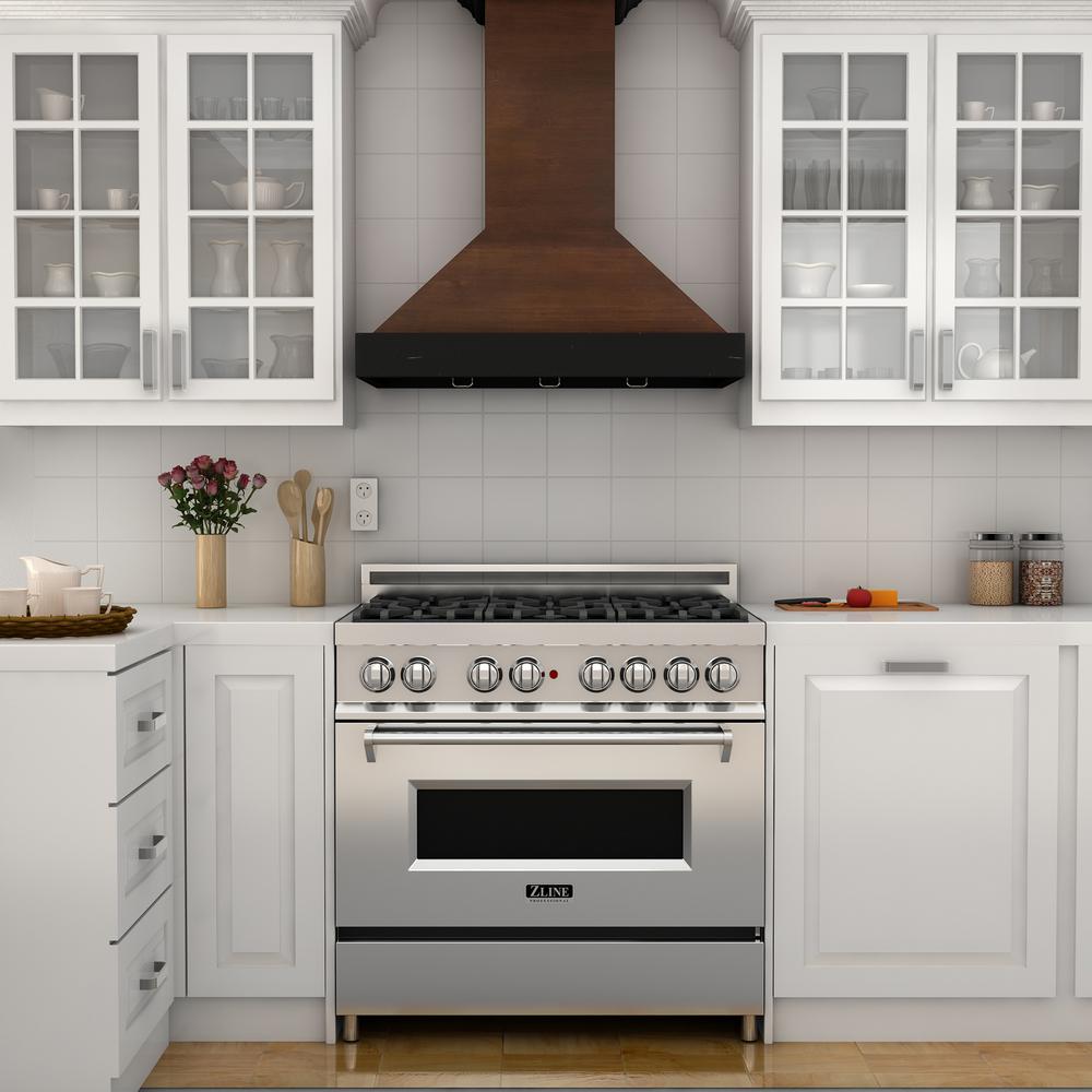 Wooden Wall Mount Range Hood in Antigua and Walnut - Includes Remote Motor  ZLINE 30 in.