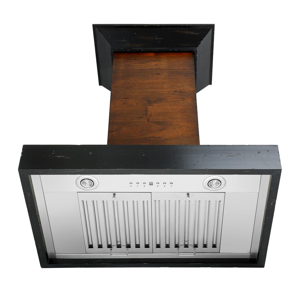 Wooden Wall Mount Range Hood in Antigua and Walnut - Includes Remote Motor  ZLINE 30 in.