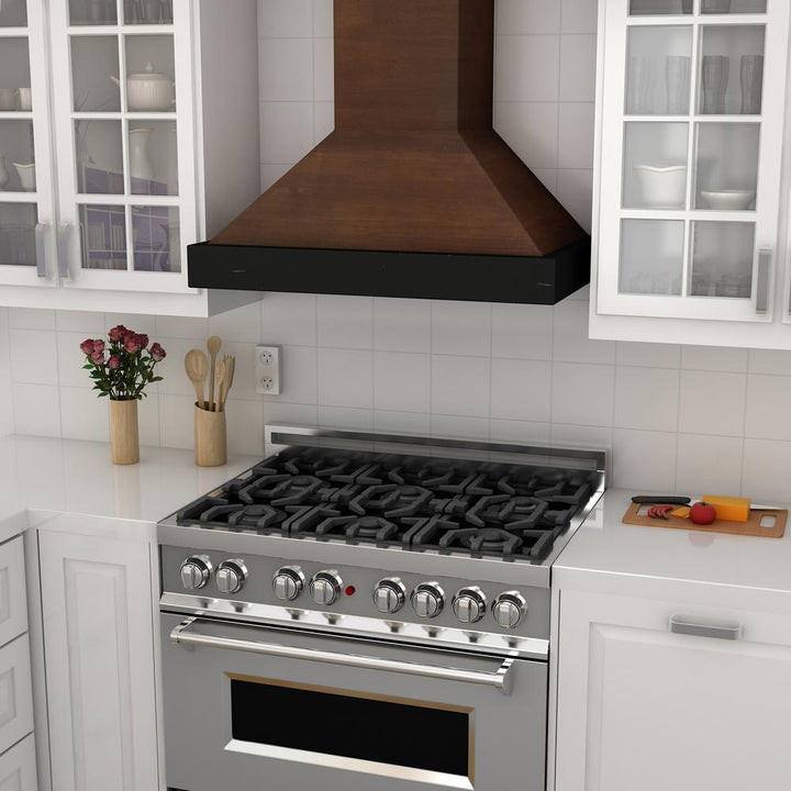 Wooden Wall Mount Range Hood in Antigua and Walnut - Includes Remote Motor  ZLINE 48 in.