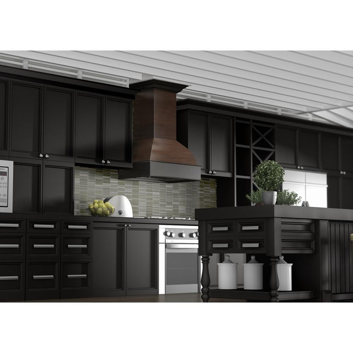 Wooden Wall Mount Range Hood in Antigua and Walnut - Includes Motor  ZLINE 36 in.