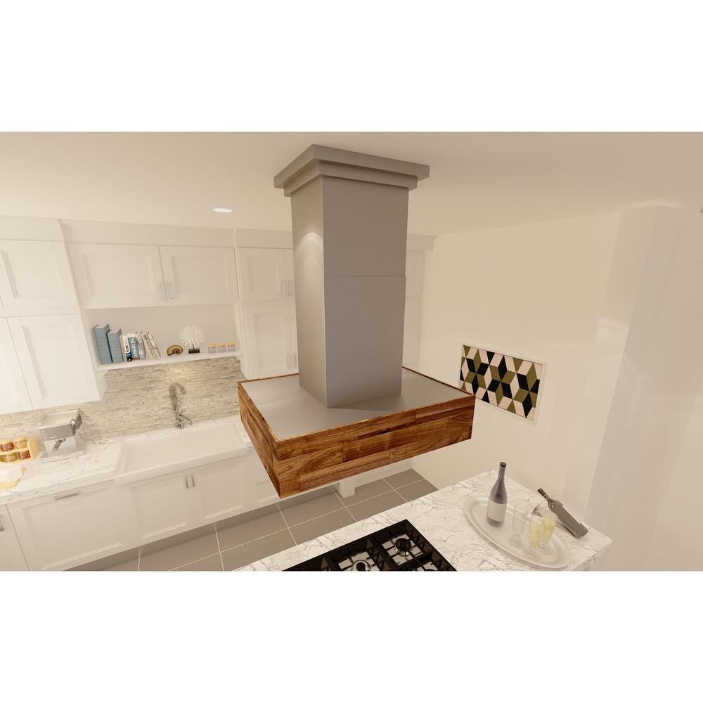 Designer Series Wooden Island Mount Range Hood in Butcher Block (681iW-48)  ZLINE 48 in.