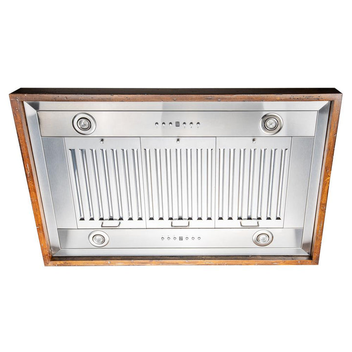 Wooden Island Mount Range Hood in Walnut - Includes Motor  ZLINE 30 in.