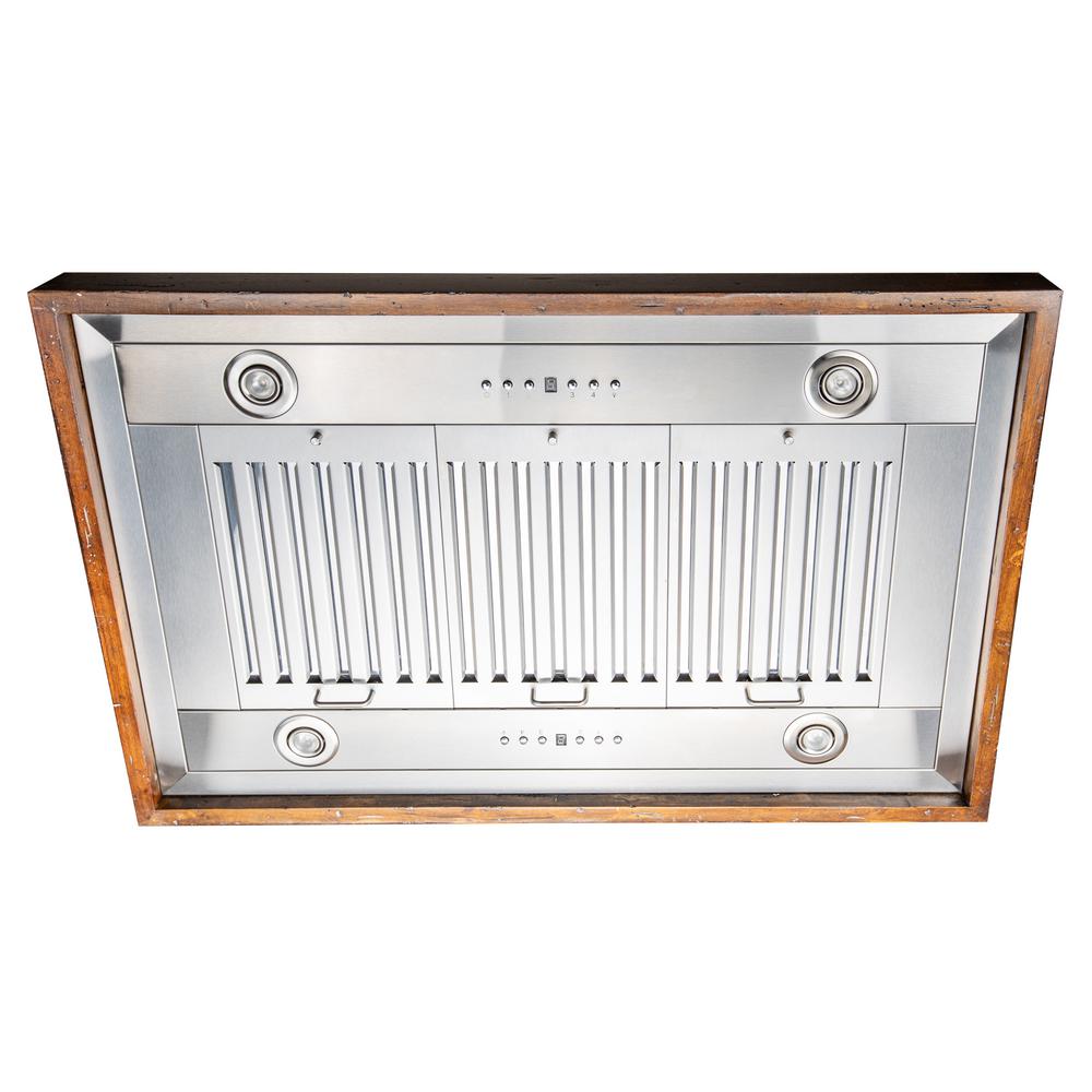 Wooden Island Mount Range Hood in Walnut - Includes Motor  ZLINE 36 in.