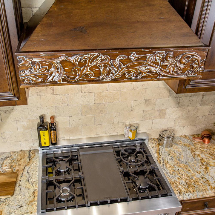 Wooden Wall Mount Range Hood in Walnut - Includes Motor  ZLINE 36 in.