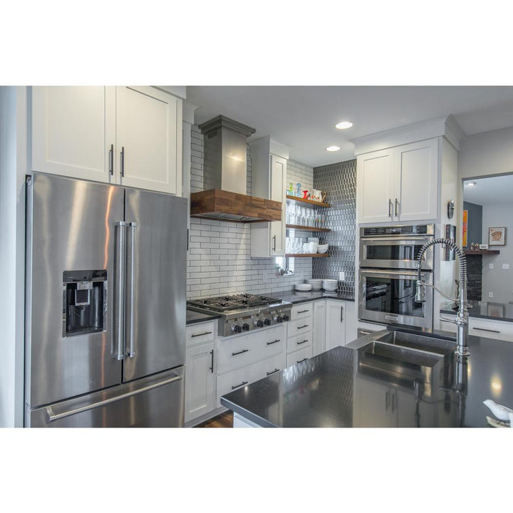 Designer Series Wooden Wall Mount Range Hood in Butcher Block (681W-30)   ZLINE 30 in.