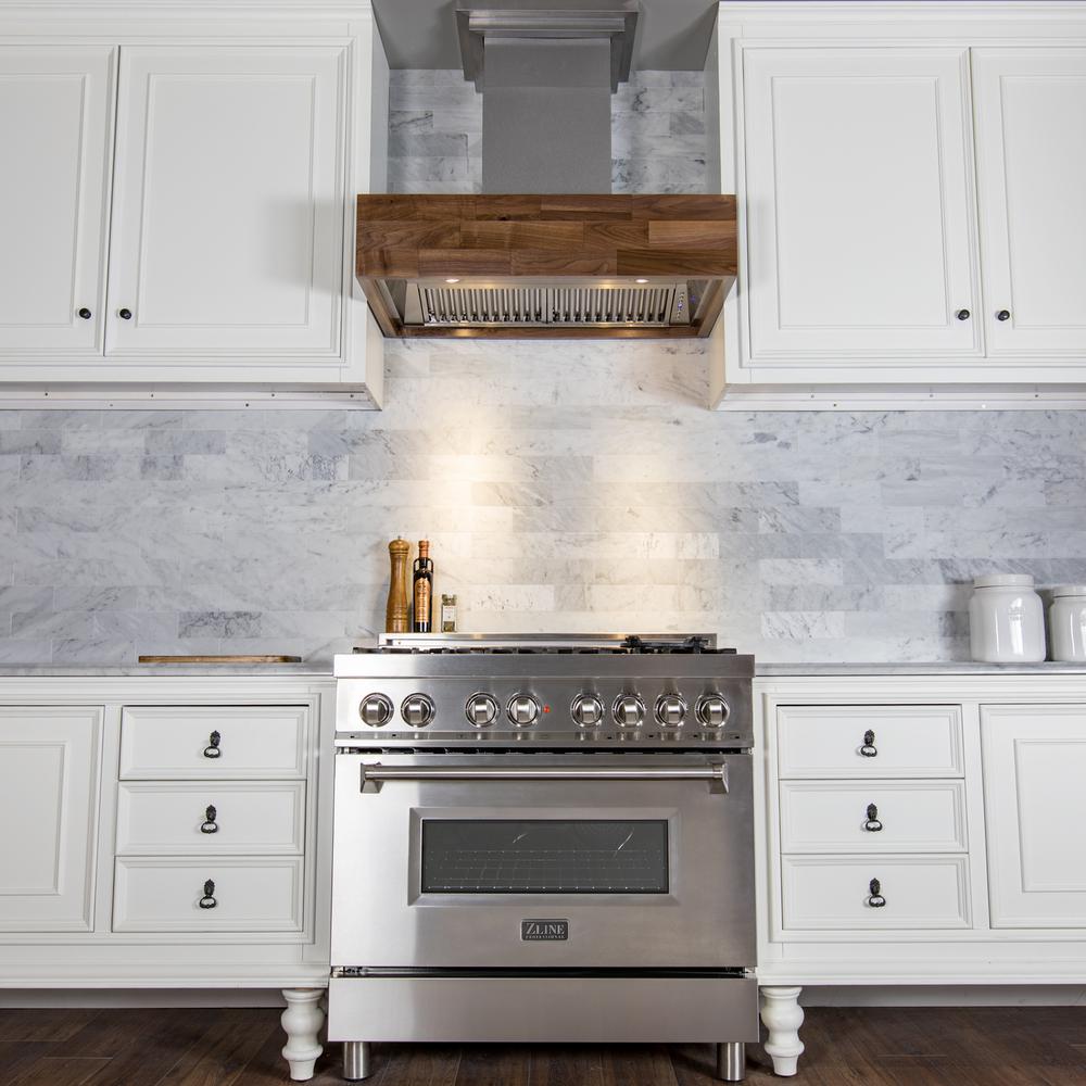 Designer Series Wooden Wall Mount Range Hood in Butcher Block (681W-30)   ZLINE 30 in.