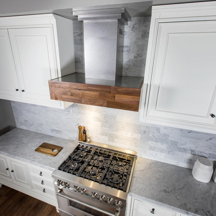 Designer Series Wooden Wall Mount Range Hood in Butcher Block (681W-30)   ZLINE 30 in.