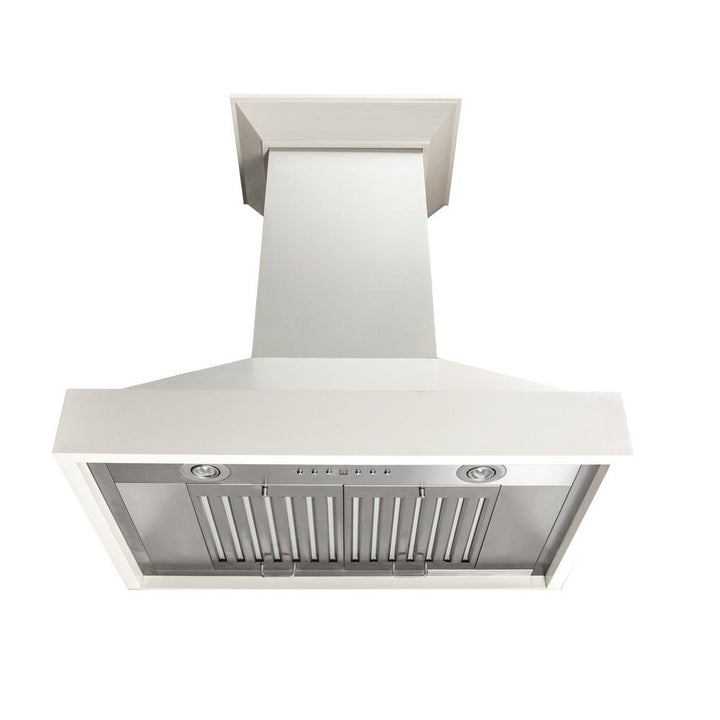 Wooden Wall Mount Range Hood in White - Includes Motor  ZLINE 48 in.