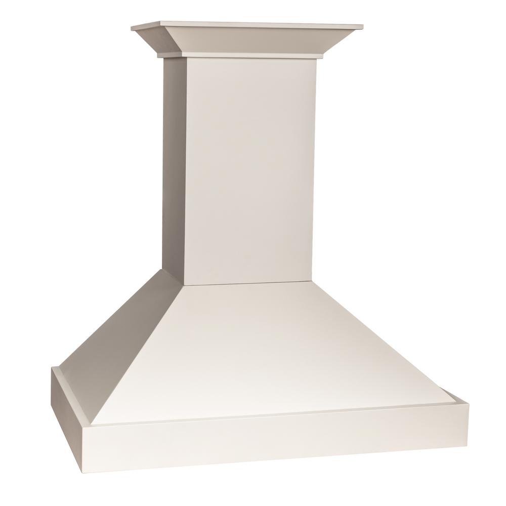 Wooden Wall Mount Range Hood in White - Includes Motor  ZLINE 48 in.